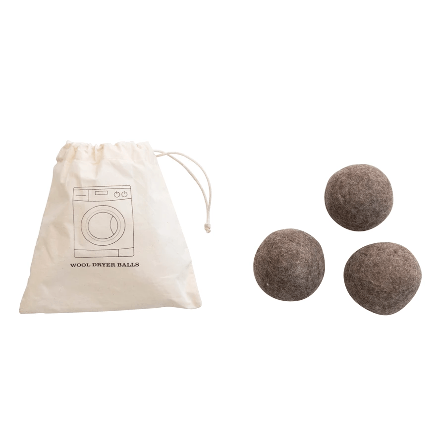 Wool Felt Dryer Balls – Set of 3 Reusable Eco-Friendly Laundry Balls