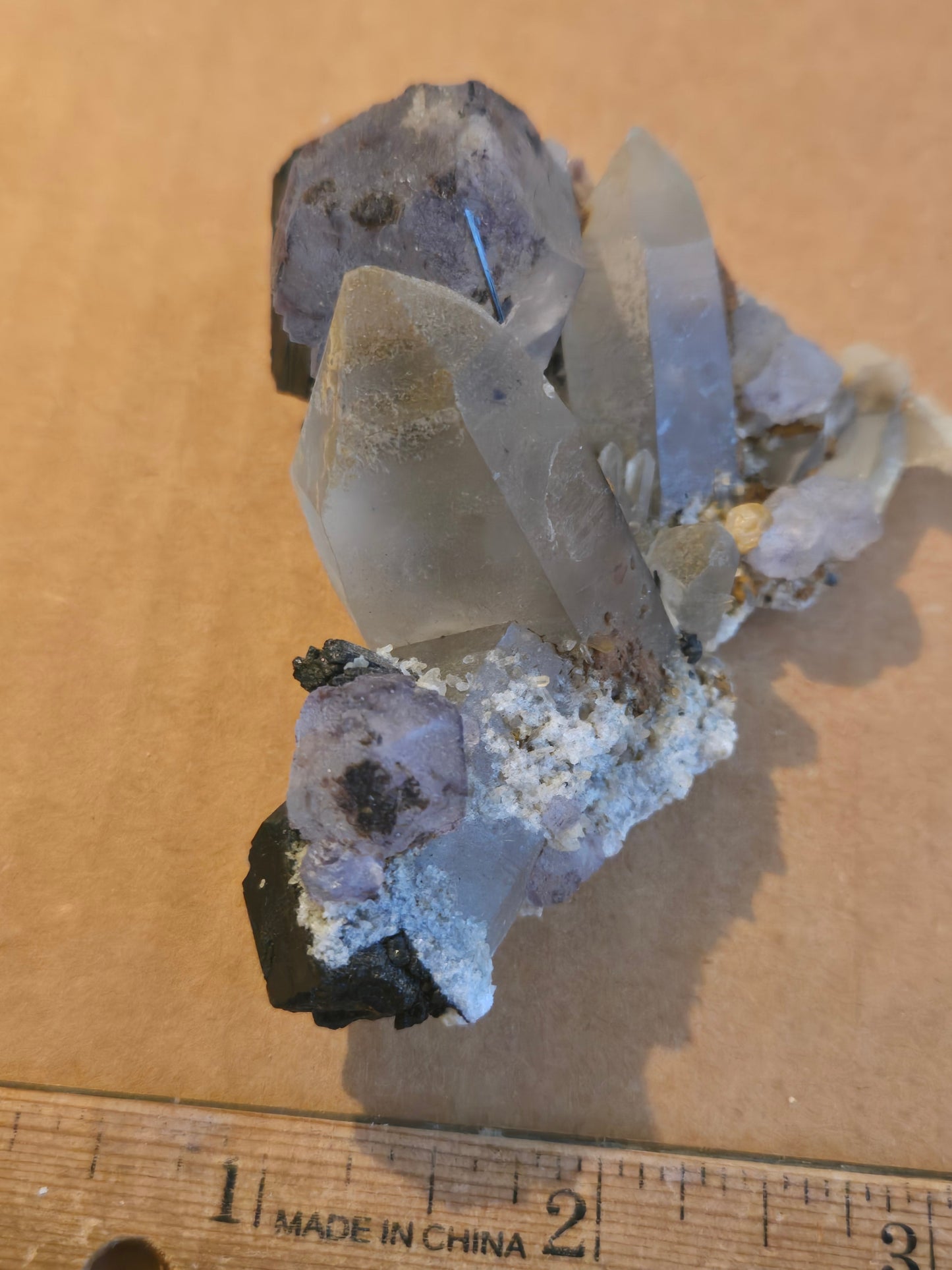 Fluorite, Schorl Tourmaline, Quartz Cluster