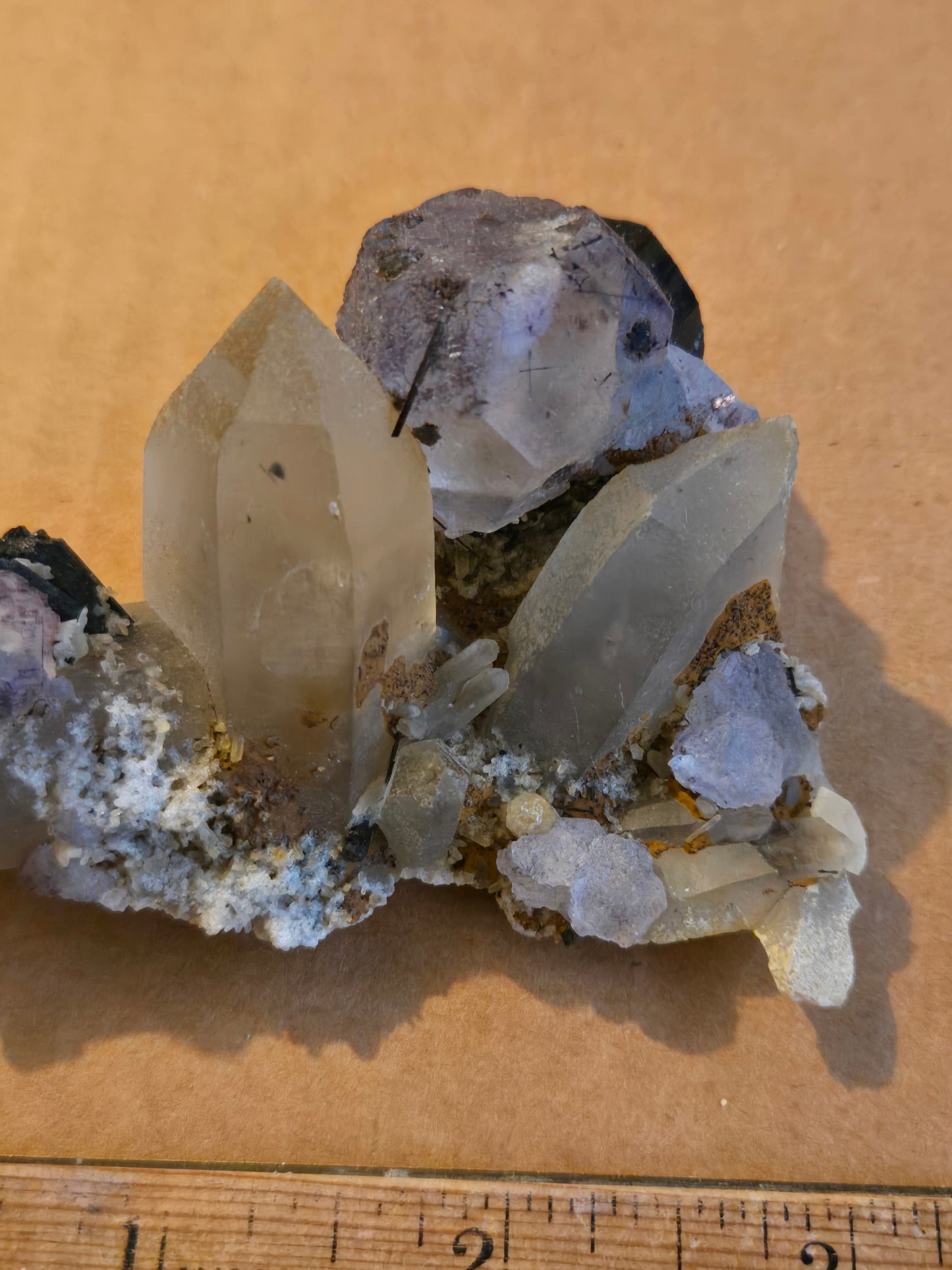 Fluorite, Schorl Tourmaline, Quartz Cluster