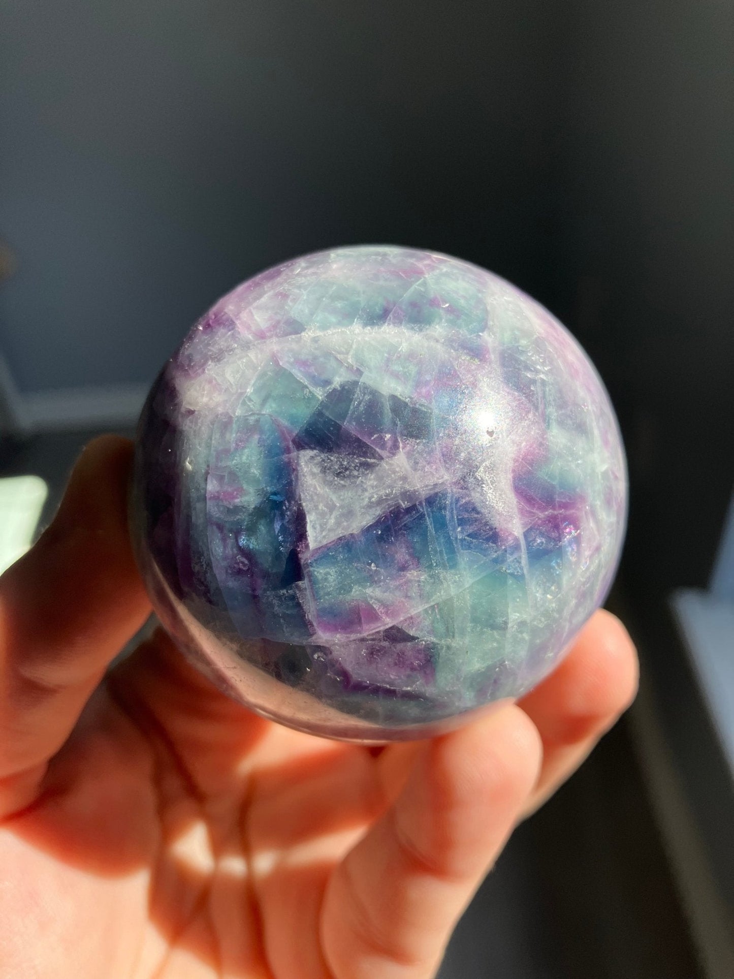 Pastel Rainbow Fluorite Sphere – 57mm