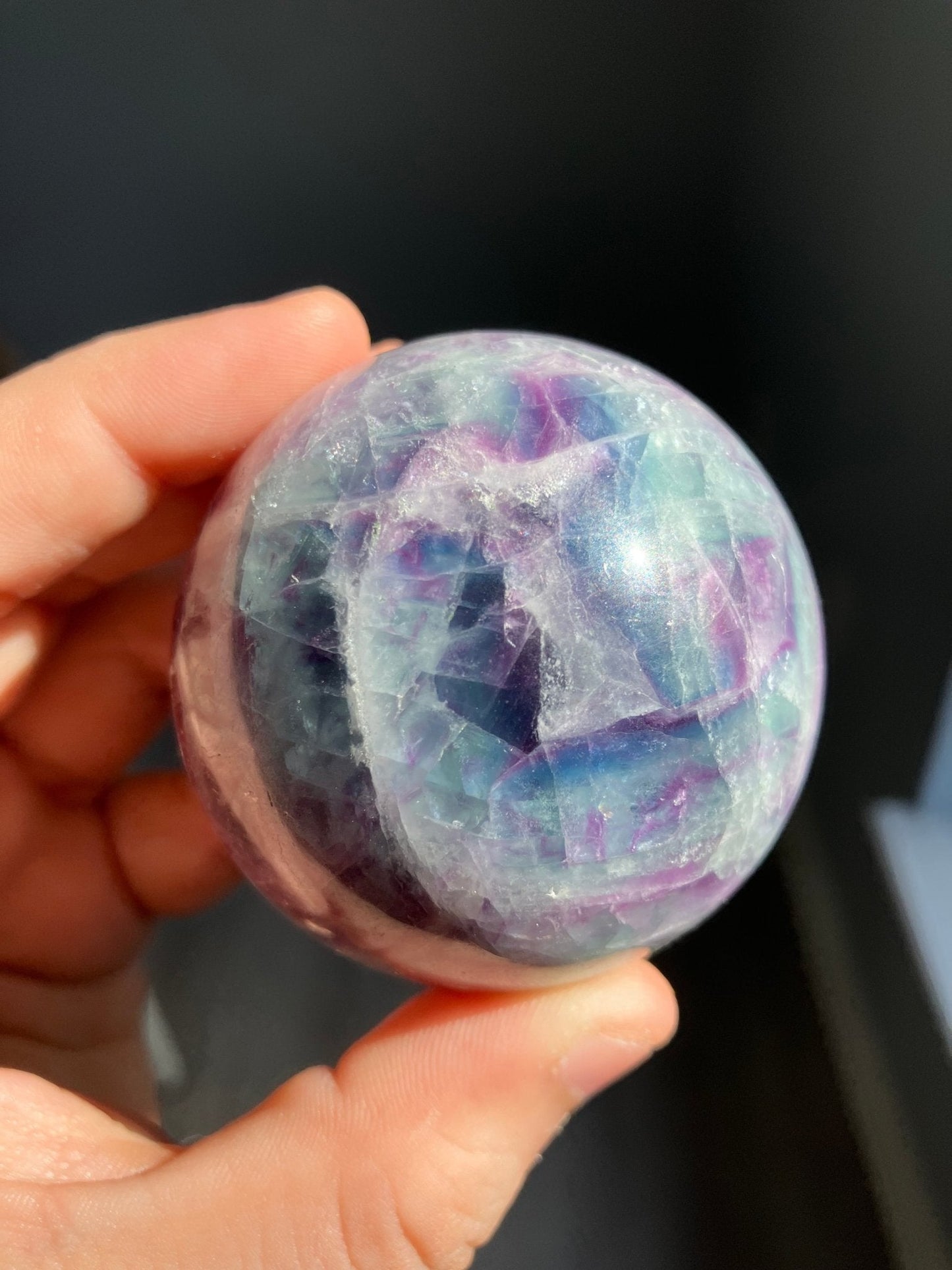 Pastel Rainbow Fluorite Sphere – 57mm