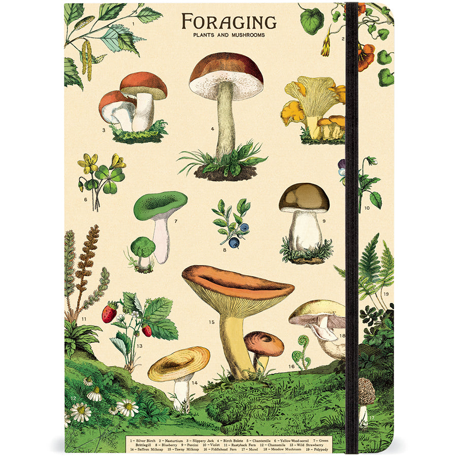 Vintage-Inspired Foraging Mushroom Notebook Journal