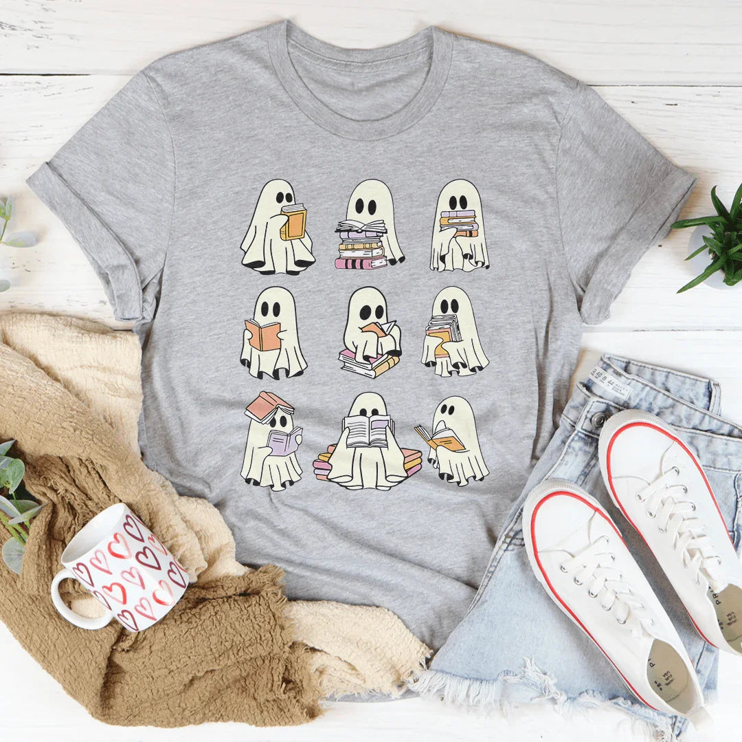 Halloween Ghost Book Lover - tshirt
