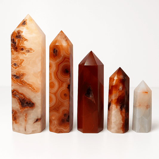 Carnelian Agate Akik Obelisk Tower – 2.5” to 8”+ Variants