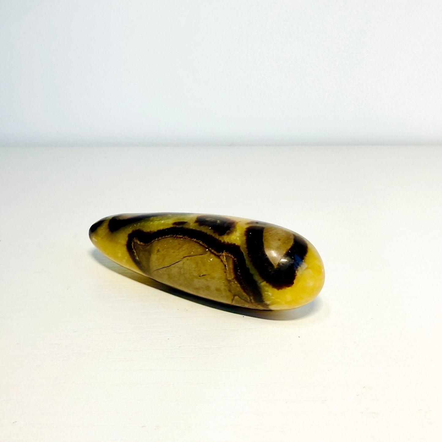 Yellow Septarian Dragon Stone Trifecta – Freeform, Mini Mushroom & Massage Wand Set