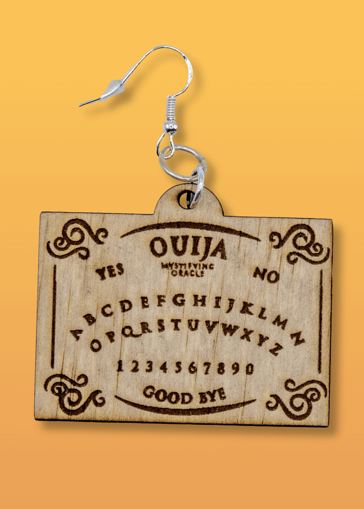 Wood Ouija Board Hanging Earrings