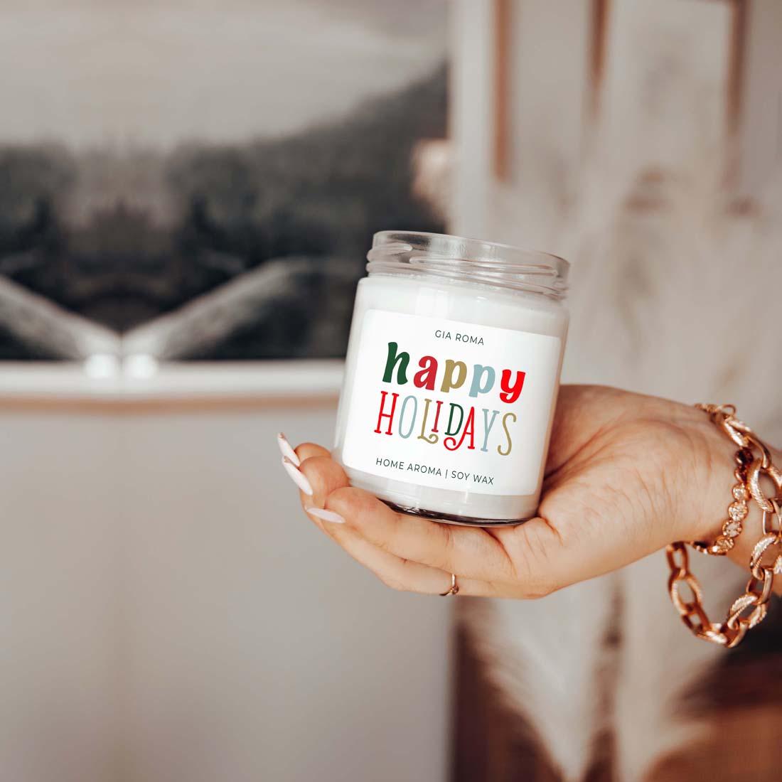 Happy Holiday Candle