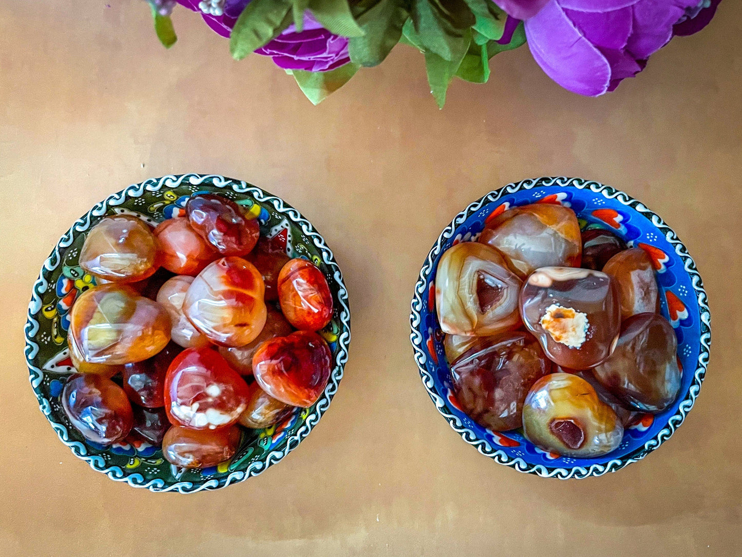 Pocket Sized Carnelian Hearts