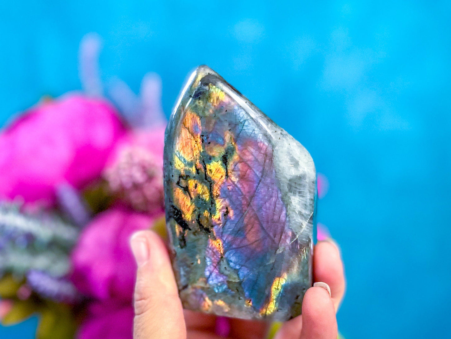 Purple Labradorite Crystal Freeform, Rainbow Labradorite, White Labradorite