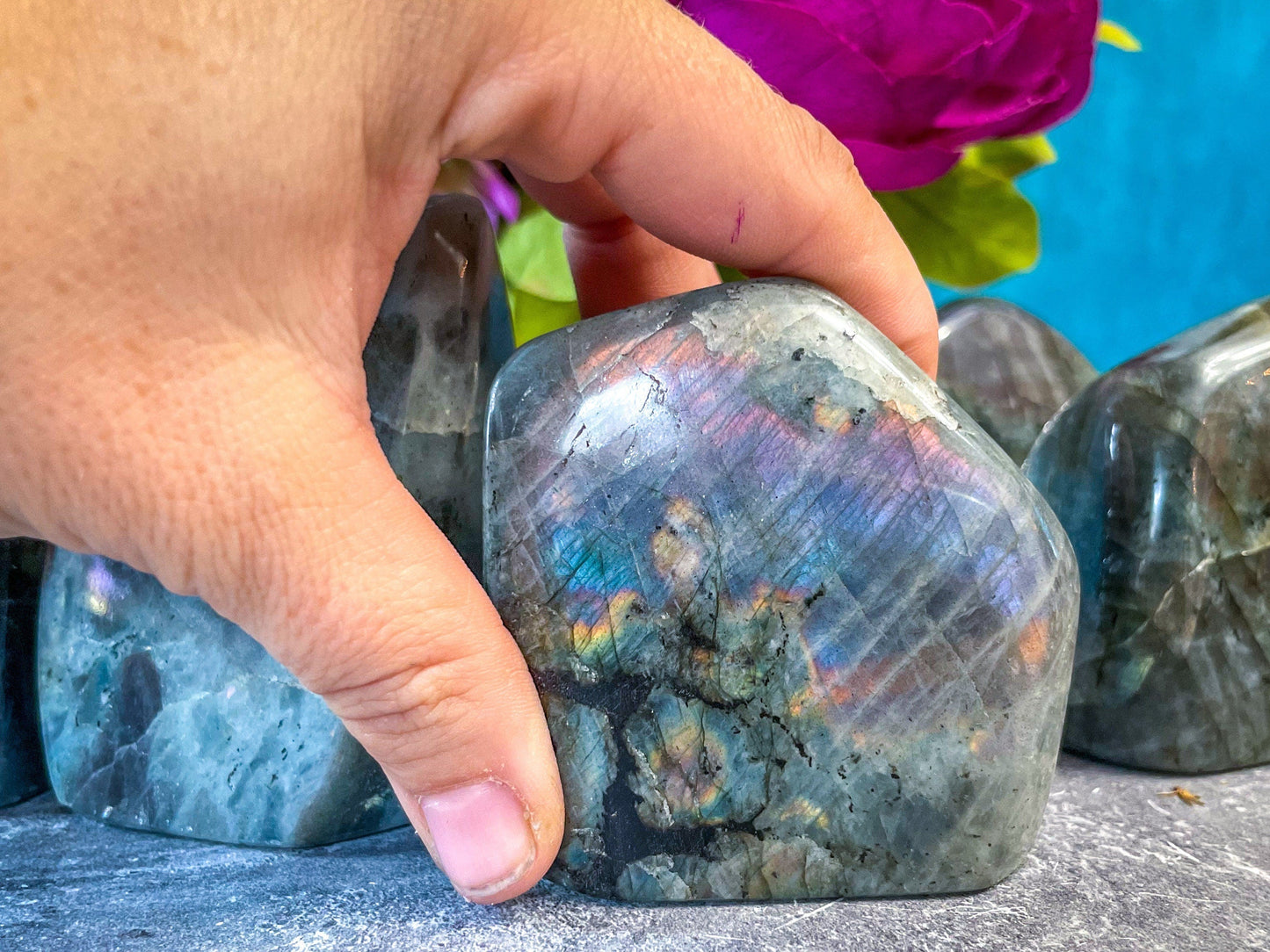 Purple Labradorite Crystal Freeform, Rainbow Labradorite, White Labradorite