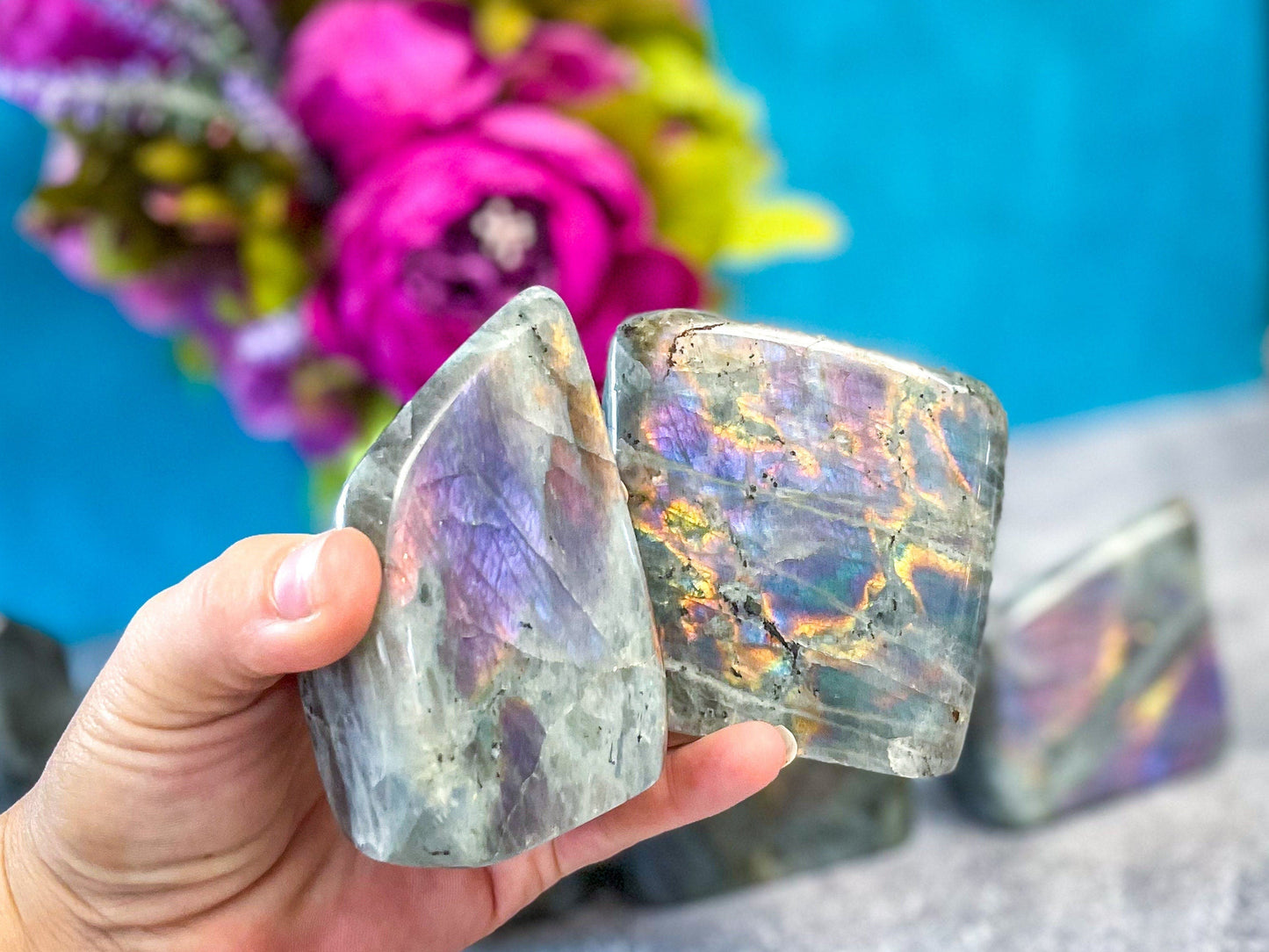 Purple Labradorite Crystal Freeform, Rainbow Labradorite, White Labradorite
