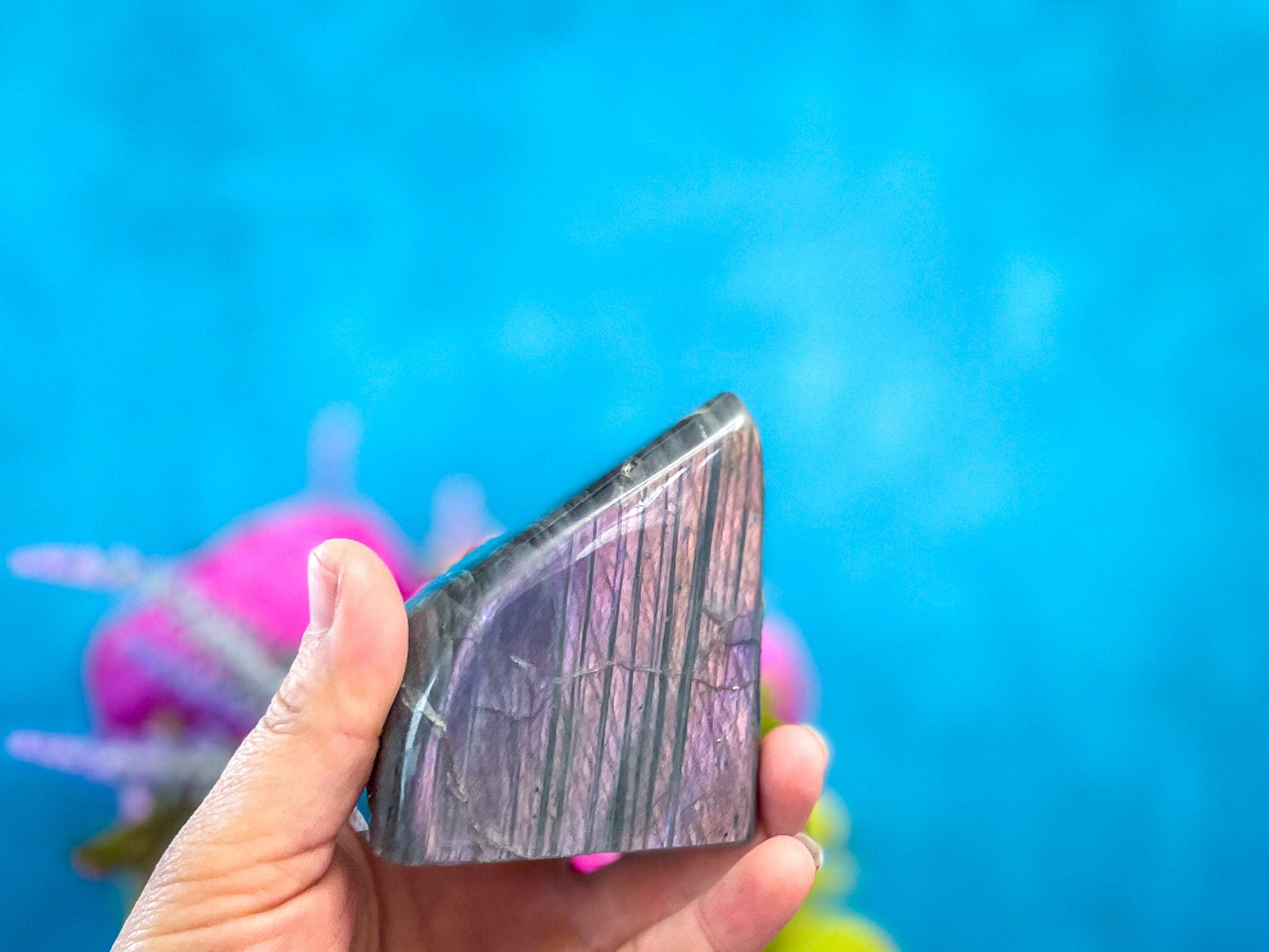 Purple Labradorite Crystal Freeform, Rainbow Labradorite, White Labradorite