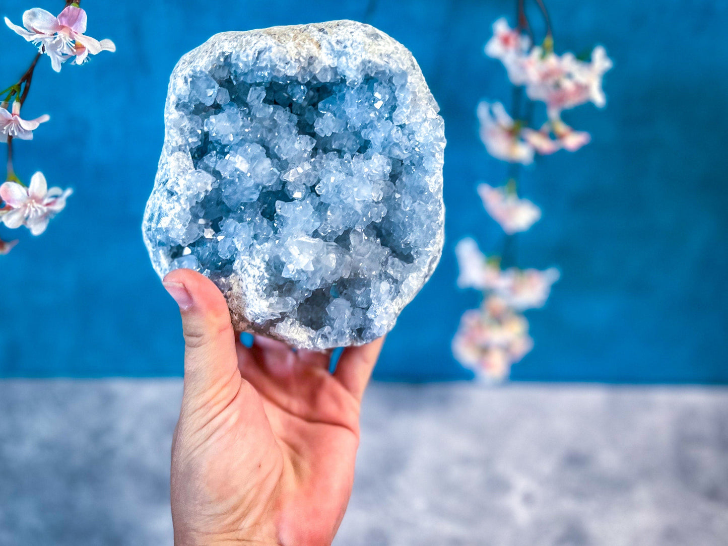 Raw CELESTITE Geodes 3 - 5 1/2 lbs