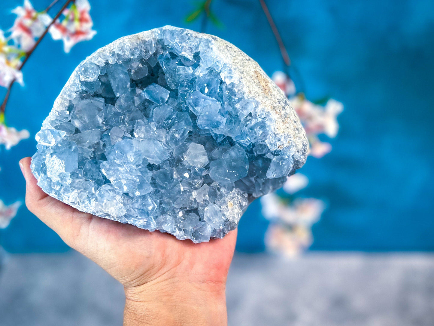 Raw CELESTITE Geodes 3 - 5 1/2 lbs