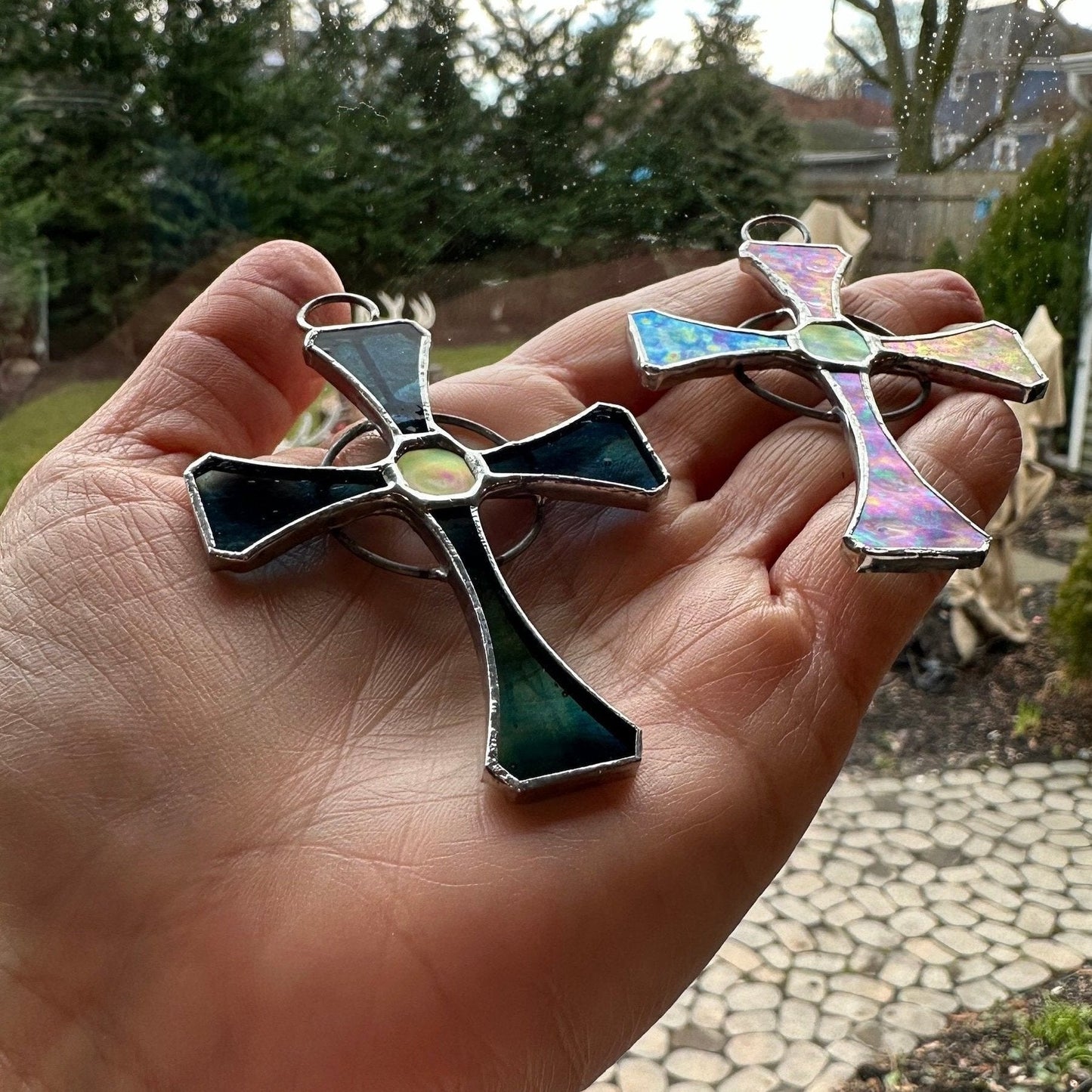 Celtic Cross Stained Glass Gift