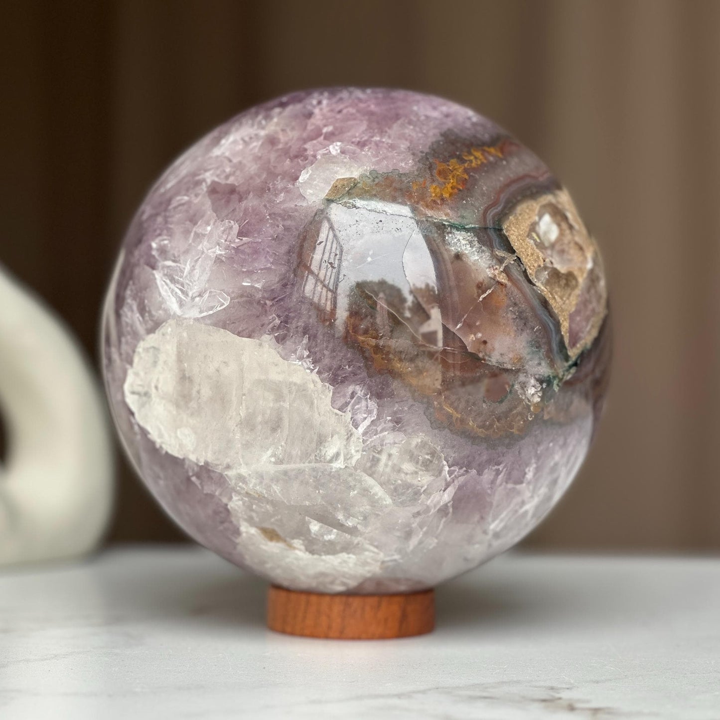Amethyst Geode Sphere, 12 lbs!! - base included
