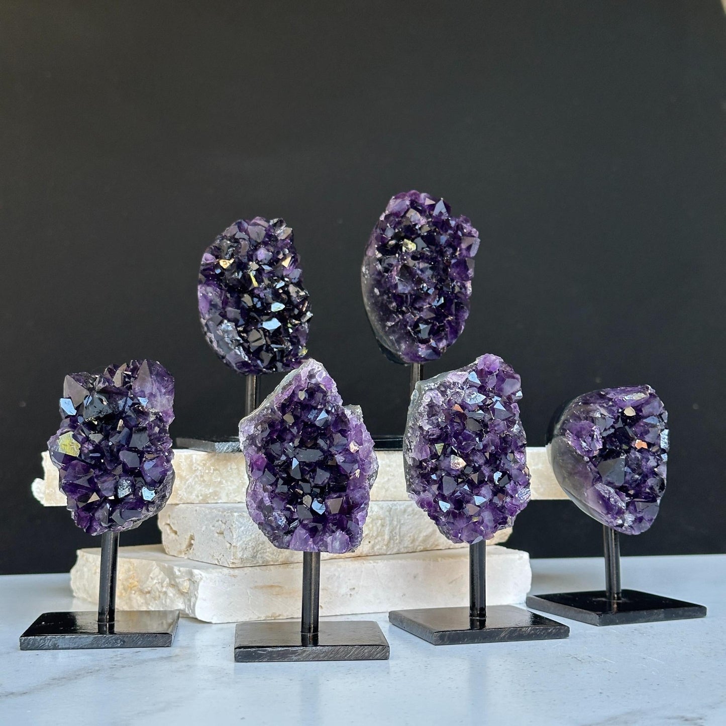 Amethyst Cluster Sets! RARE SIZES! - Comes with Stands! - (URUGUAY) Ethically Sourced