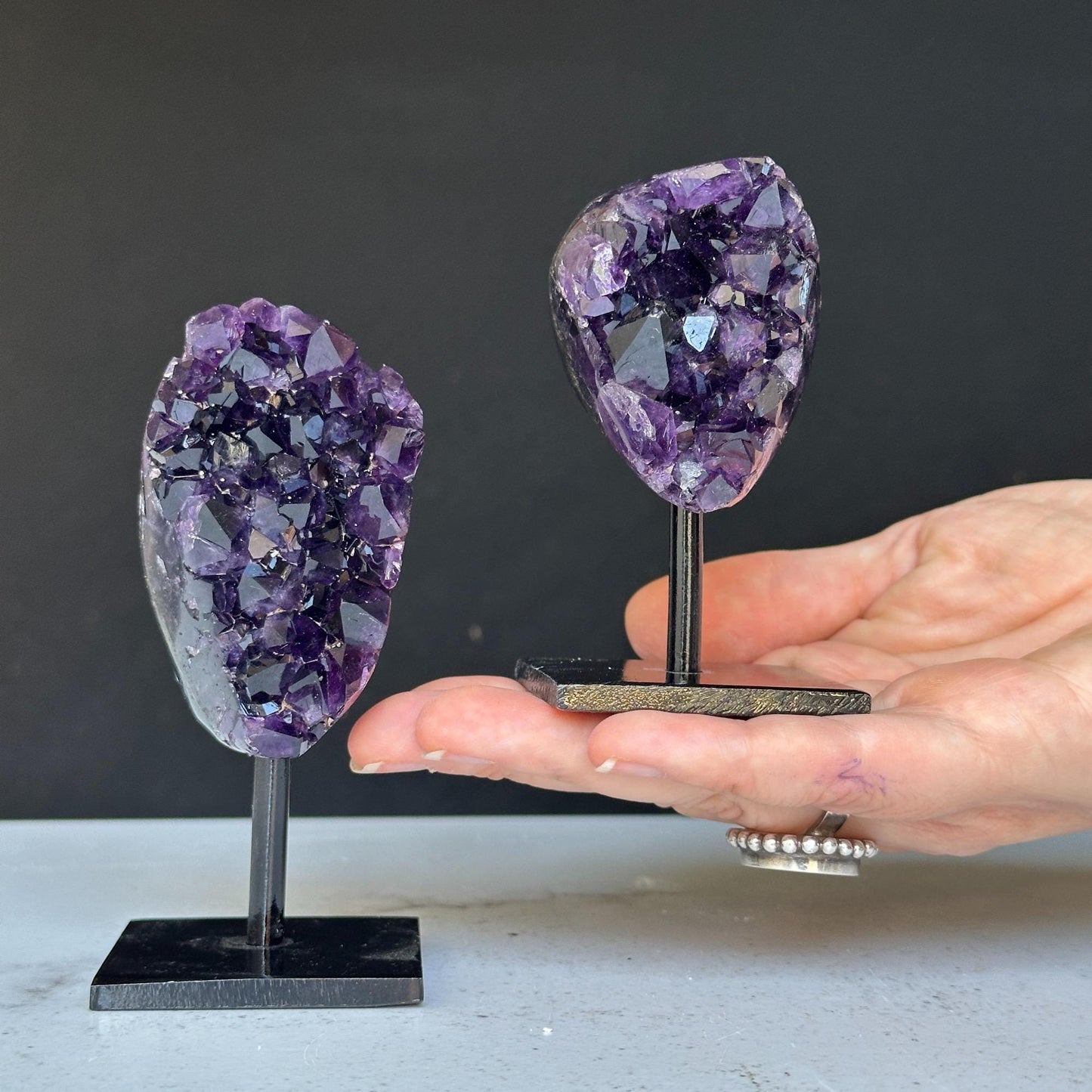 Amethyst Cluster Sets! RARE SIZES! - Comes with Stands! - (URUGUAY) Ethically Sourced