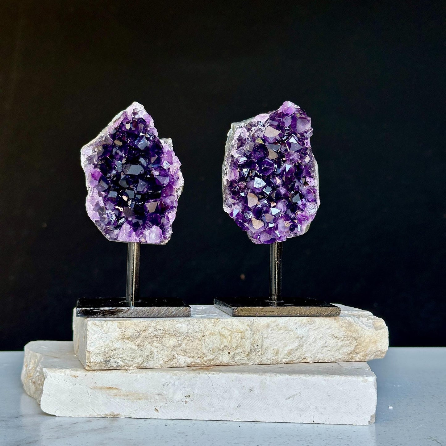 Amethyst Cluster Sets! RARE SIZES! - Comes with Stands! - (URUGUAY) Ethically Sourced