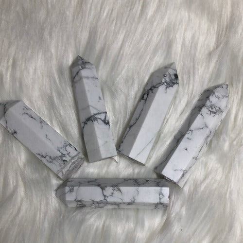 White Howlite Towers - AAA