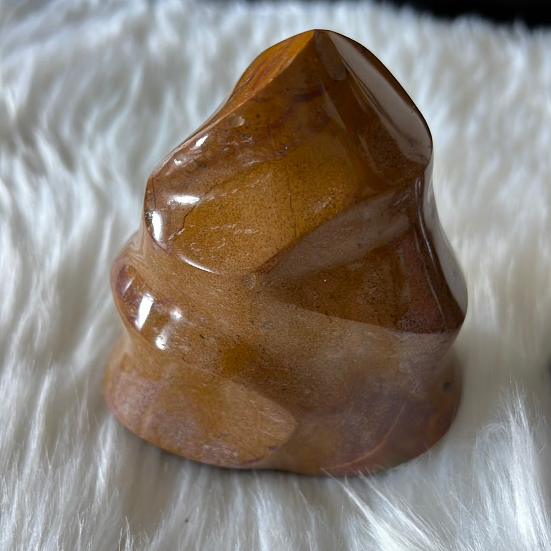 Polychrome Jasper Flame Carvings