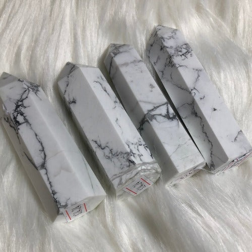 White Howlite Towers - AAA