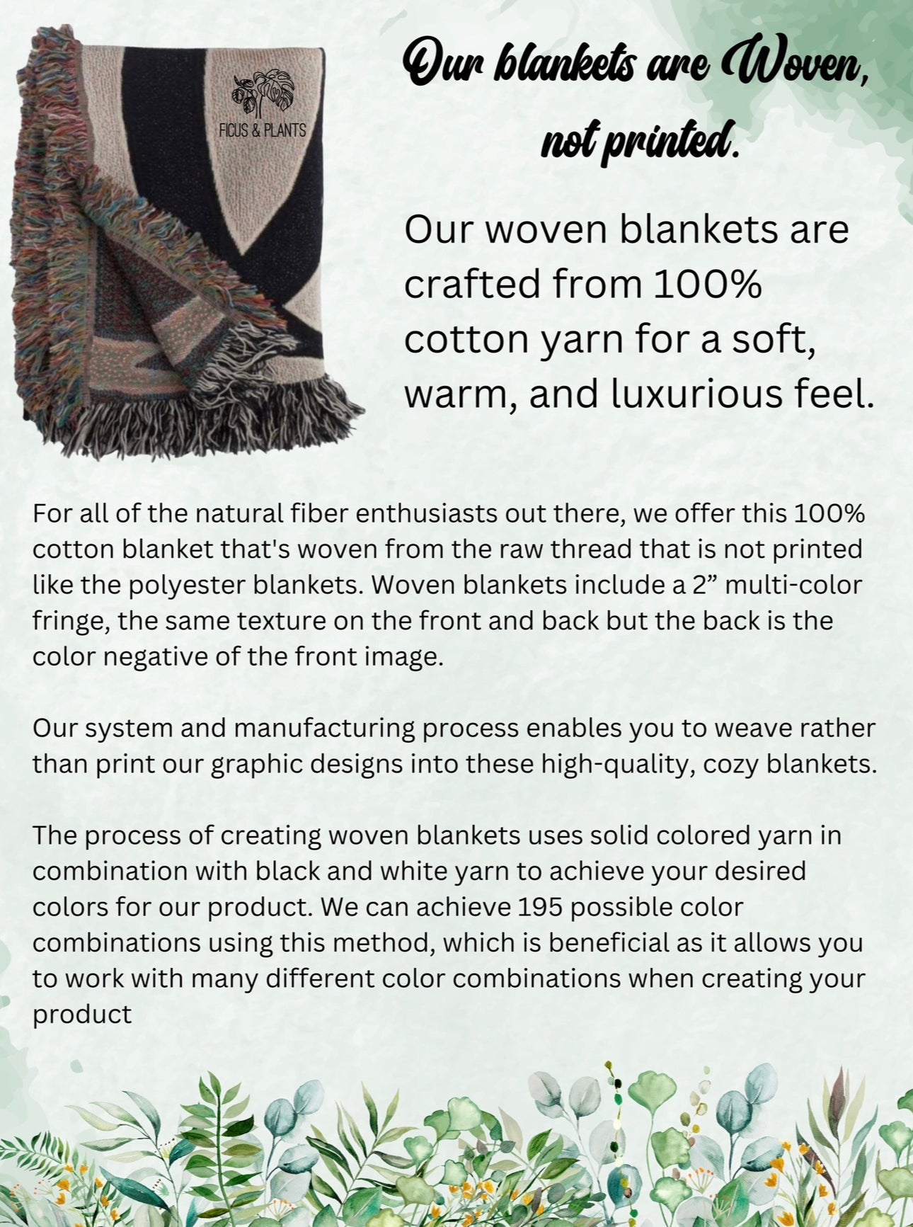 Fall Woven Blankets with pumpkin and autumn leaves.