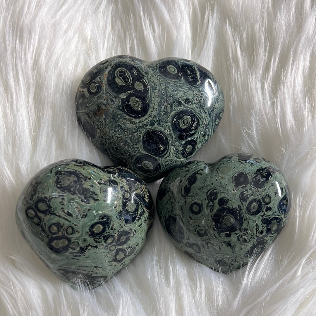 Kambaba Jasper Heart – Large Polished Stone for Peace, Confidence & Healing