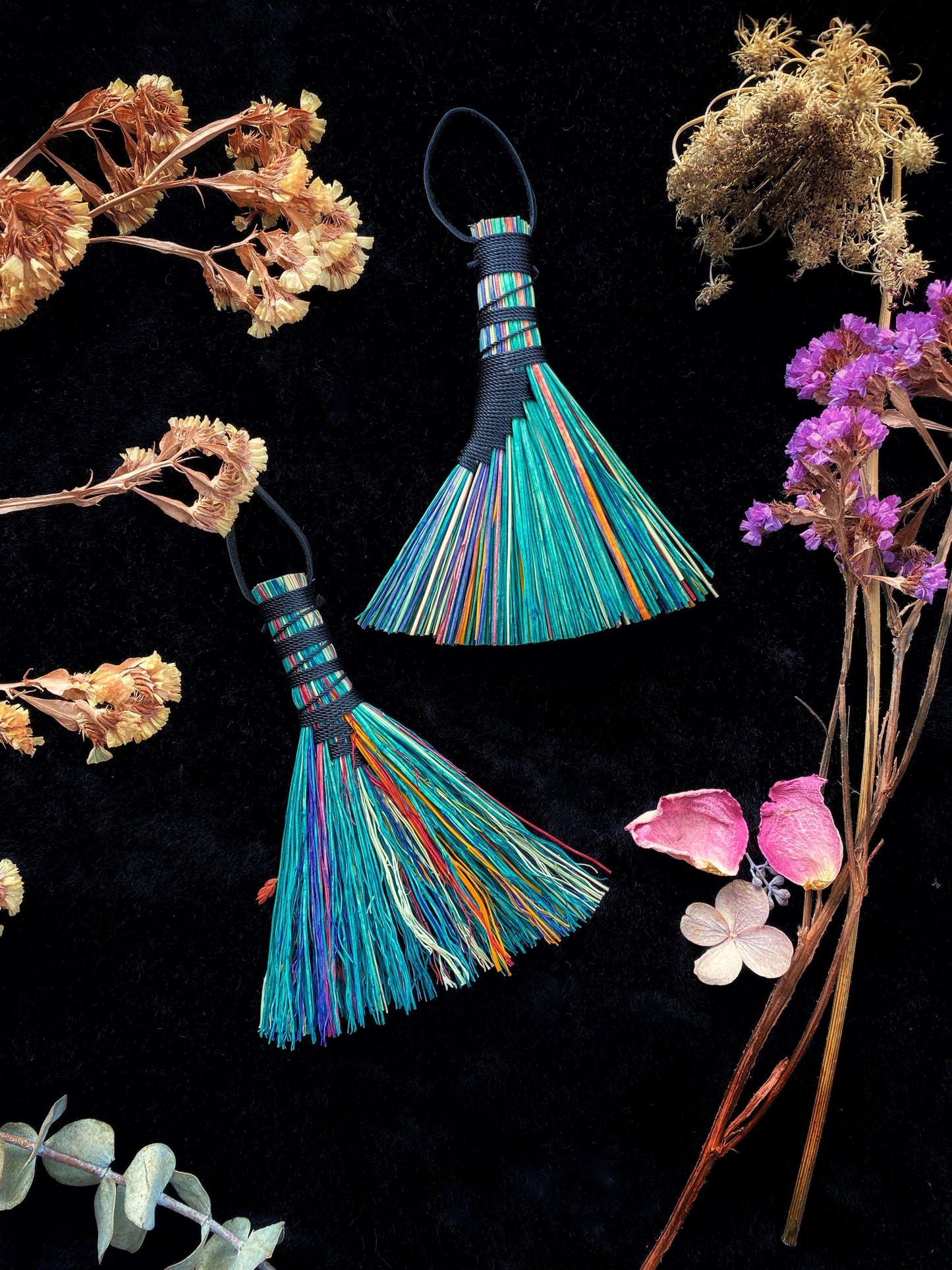 Hand Dyed Altar Brooms - 5 -6” Broomcorn