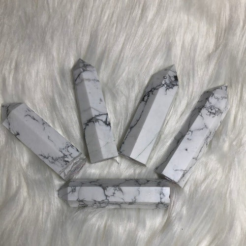 White Howlite Towers - AAA