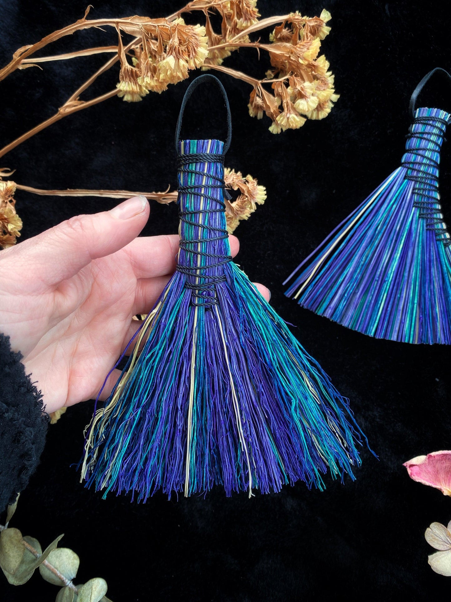 Hand Dyed Altar Brooms - 5 -6” Broomcorn