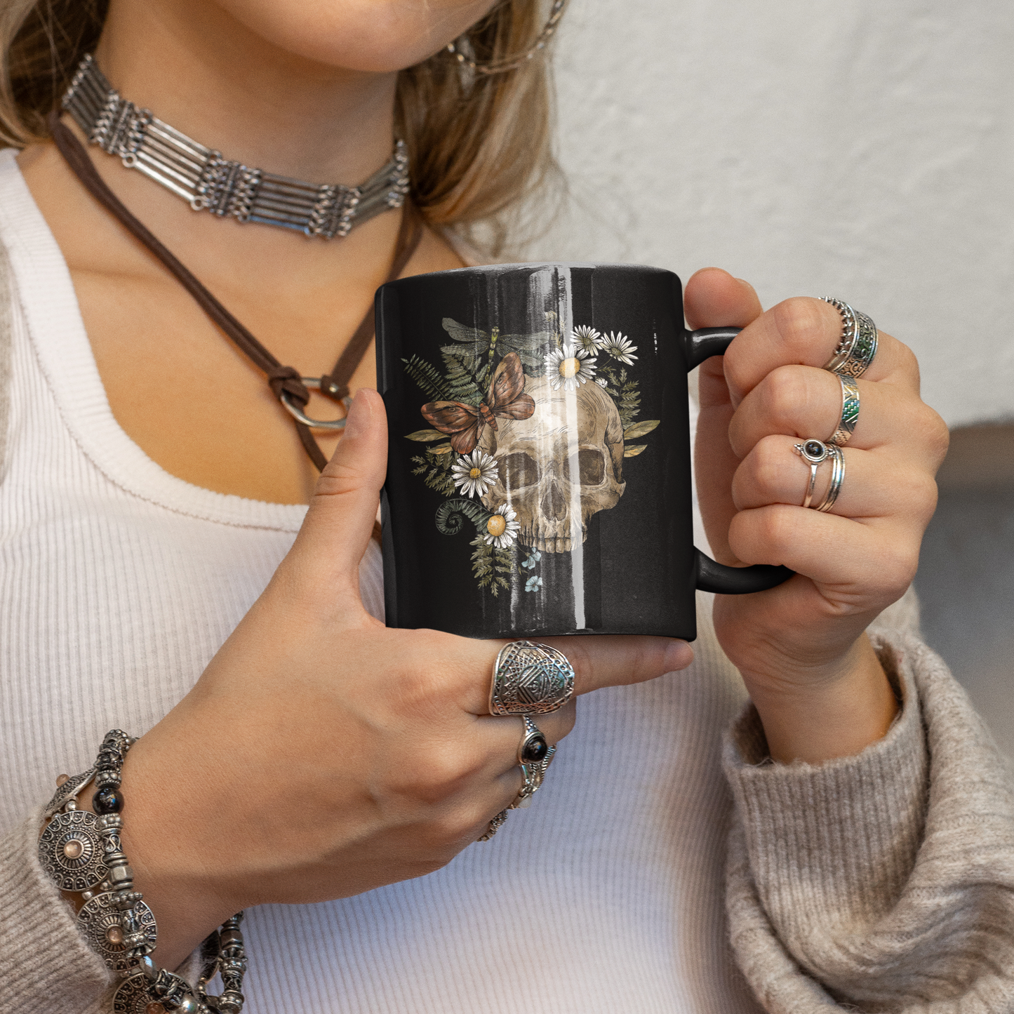 Nature Skull Ceramic Mug, 11oz