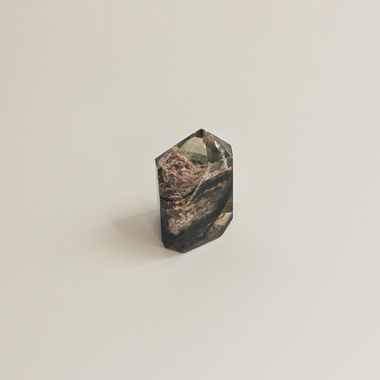 Hematite Phantom Quartz Crystal Tower | Short