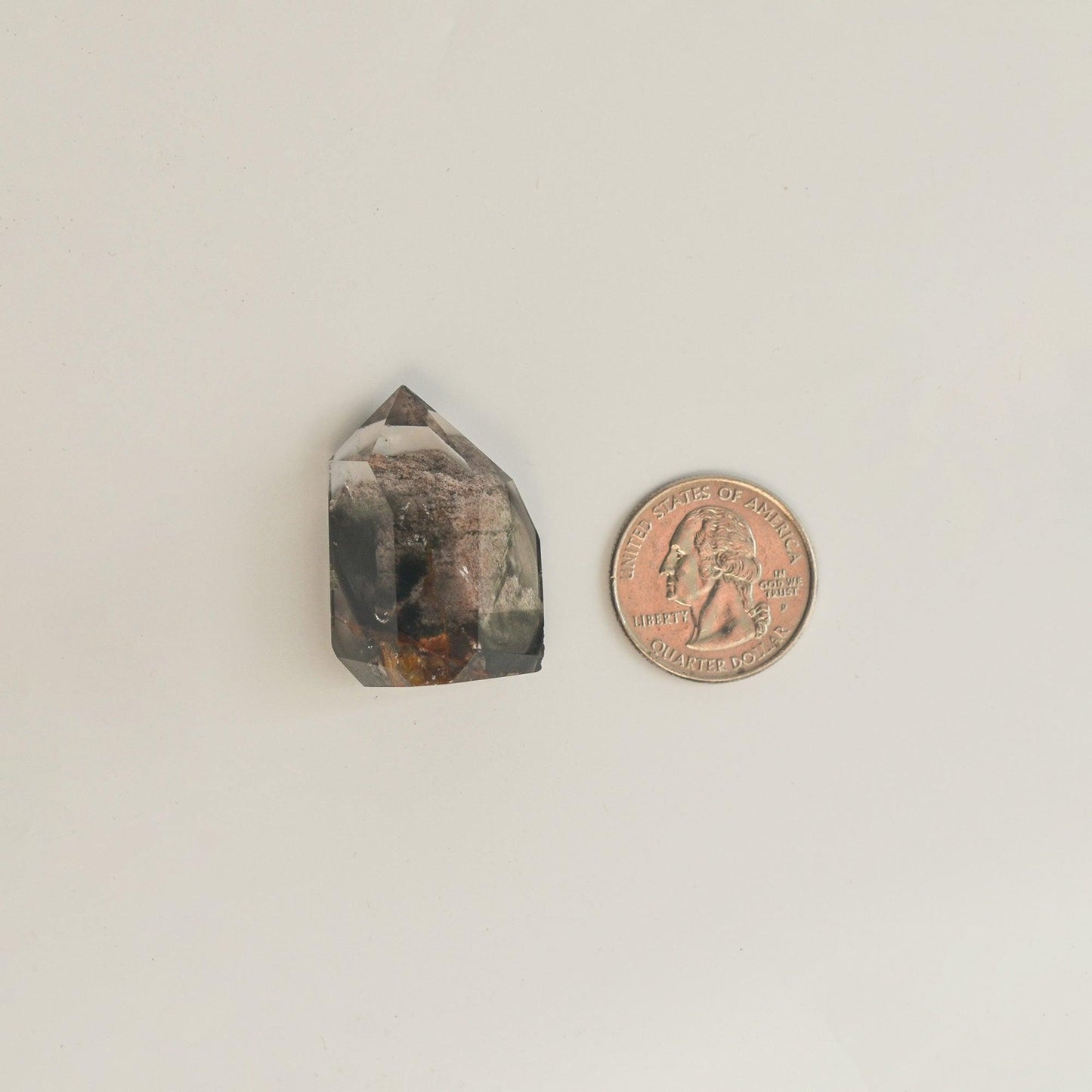 Hematite Phantom Quartz Crystal Tower | Short