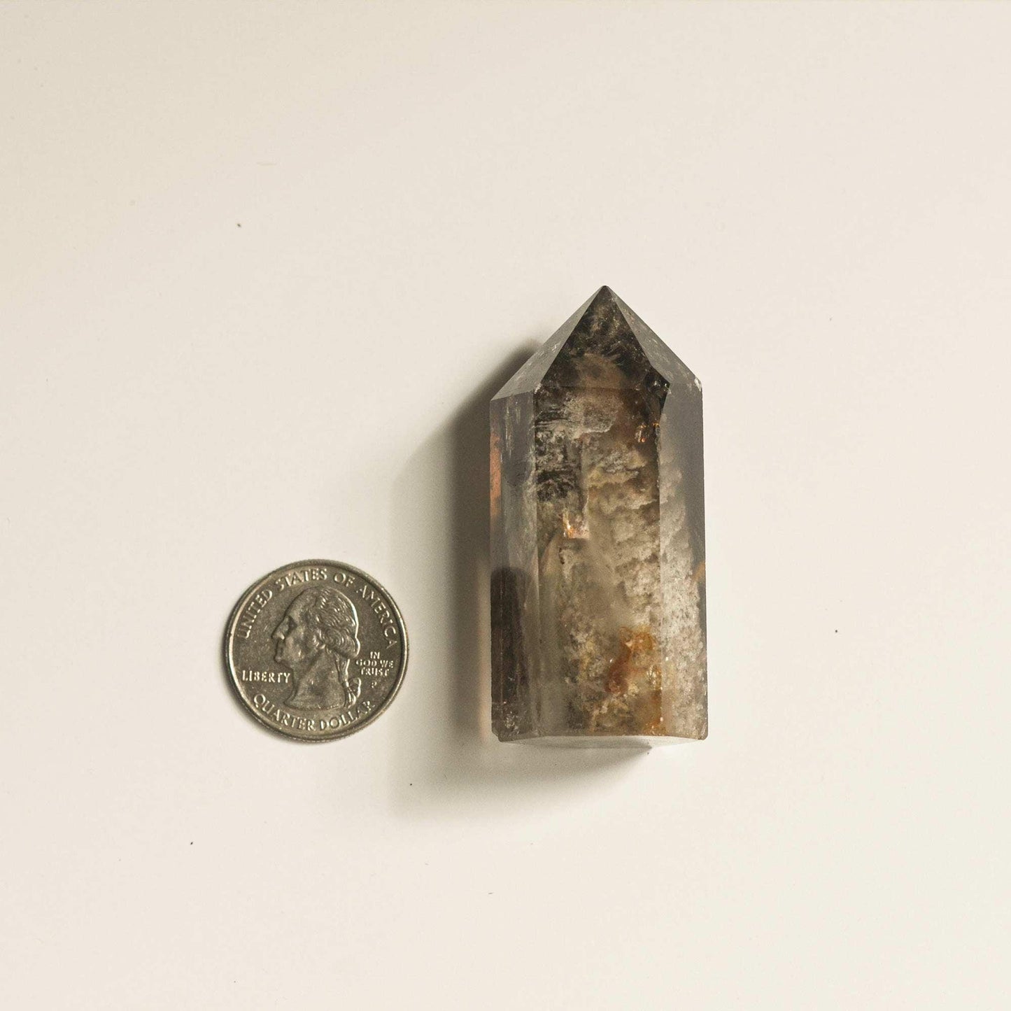 Hematite Phantom Quartz Crystal Tower | Short