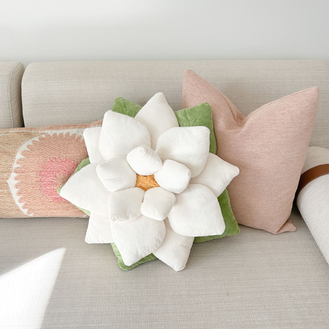 Poinsettia Pillow - Marshmallow White