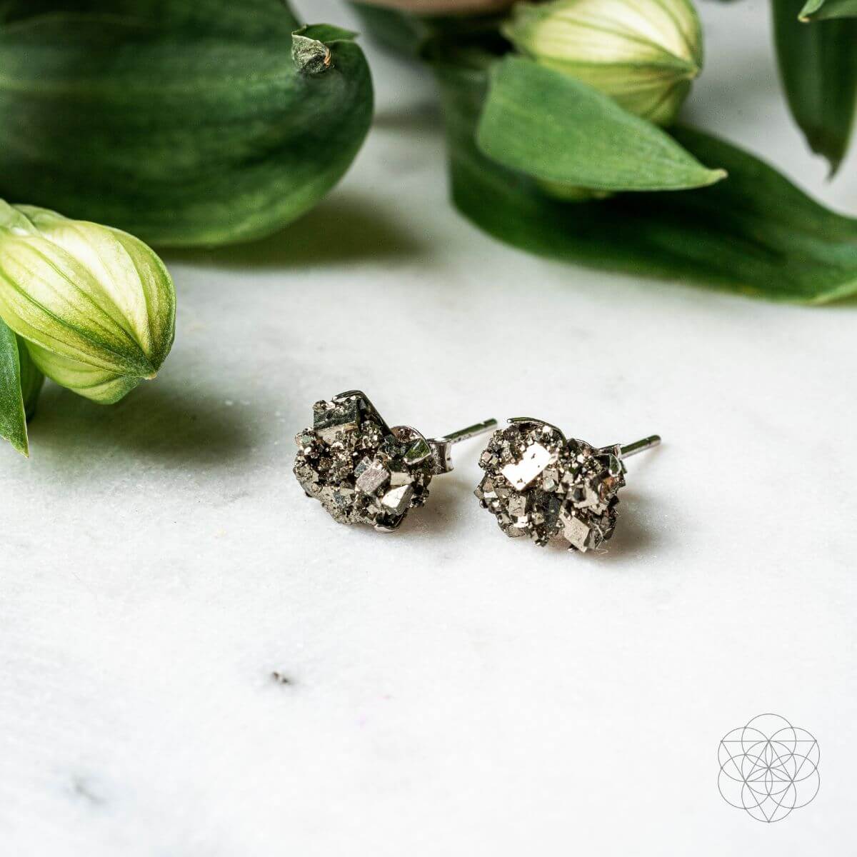 Pyrite Earrings for Wealth
