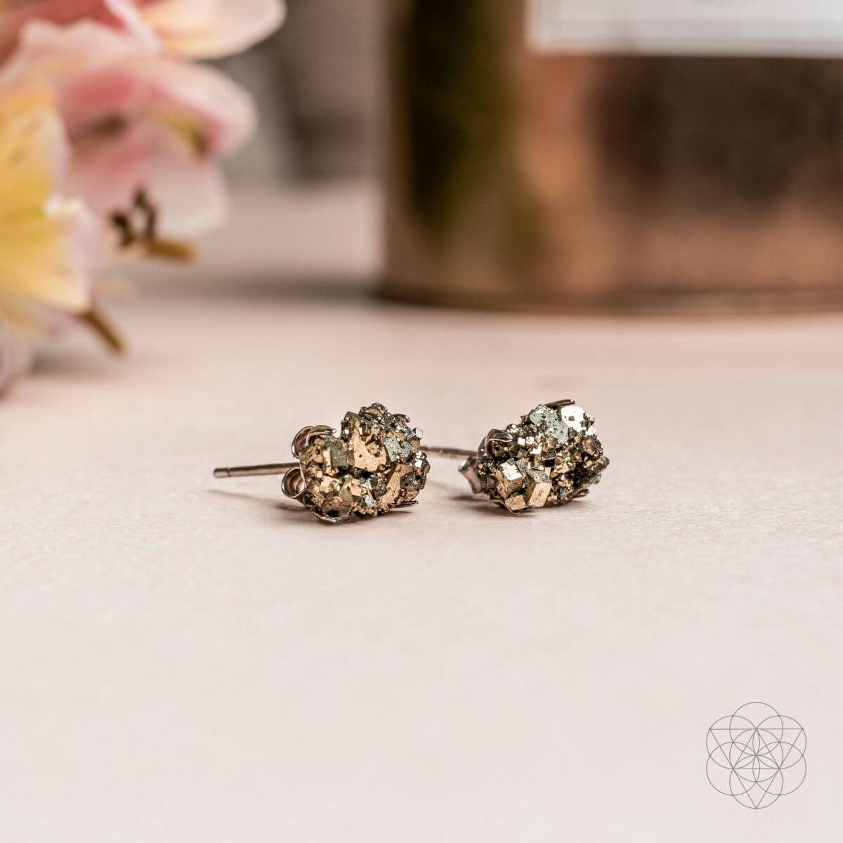 Pyrite Earrings for Wealth