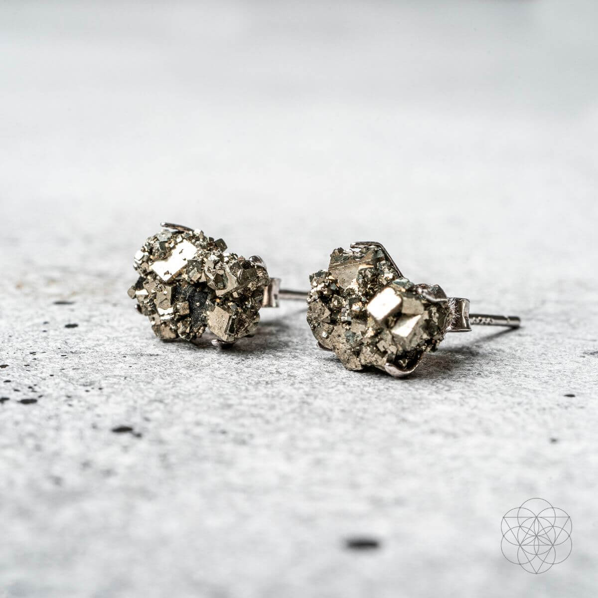 Pyrite Earrings for Wealth
