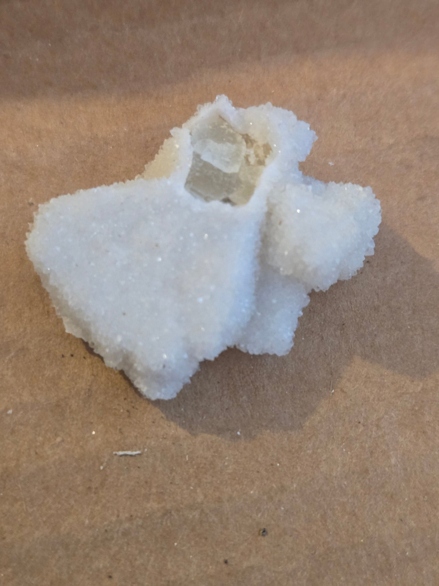 Quartz on fluorite