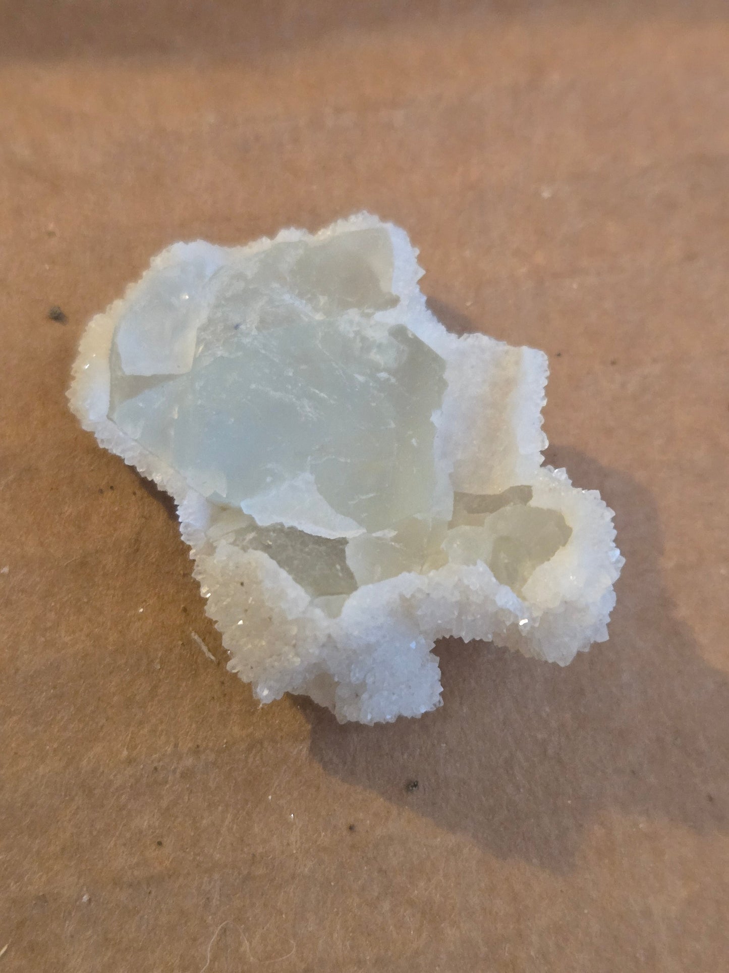 Quartz on fluorite