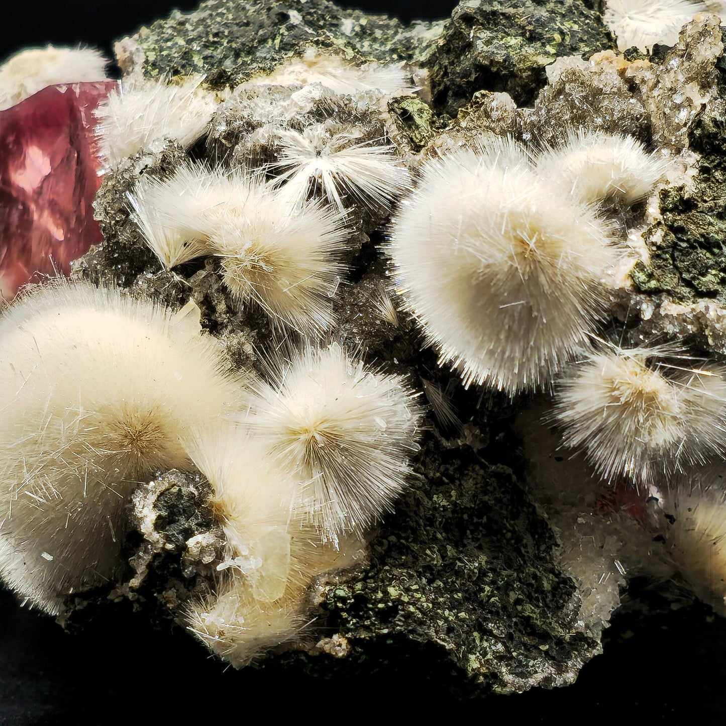 Rare Huge Moldy Raspberry Calcite with Mesolite Natural Mineral Specimen. # GG5