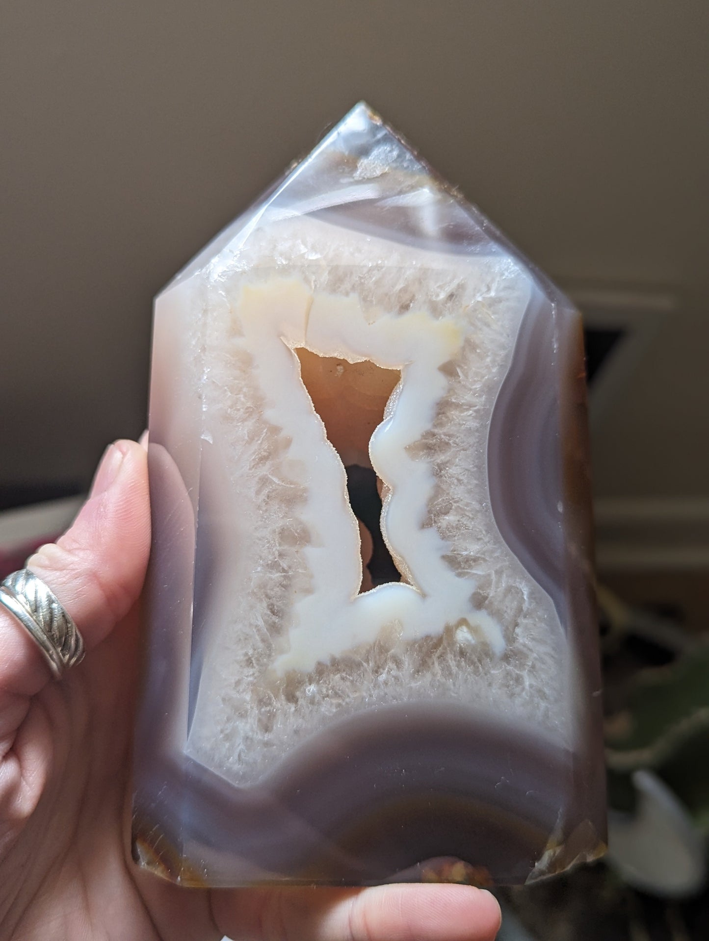 Geode Tower with Druzy inside