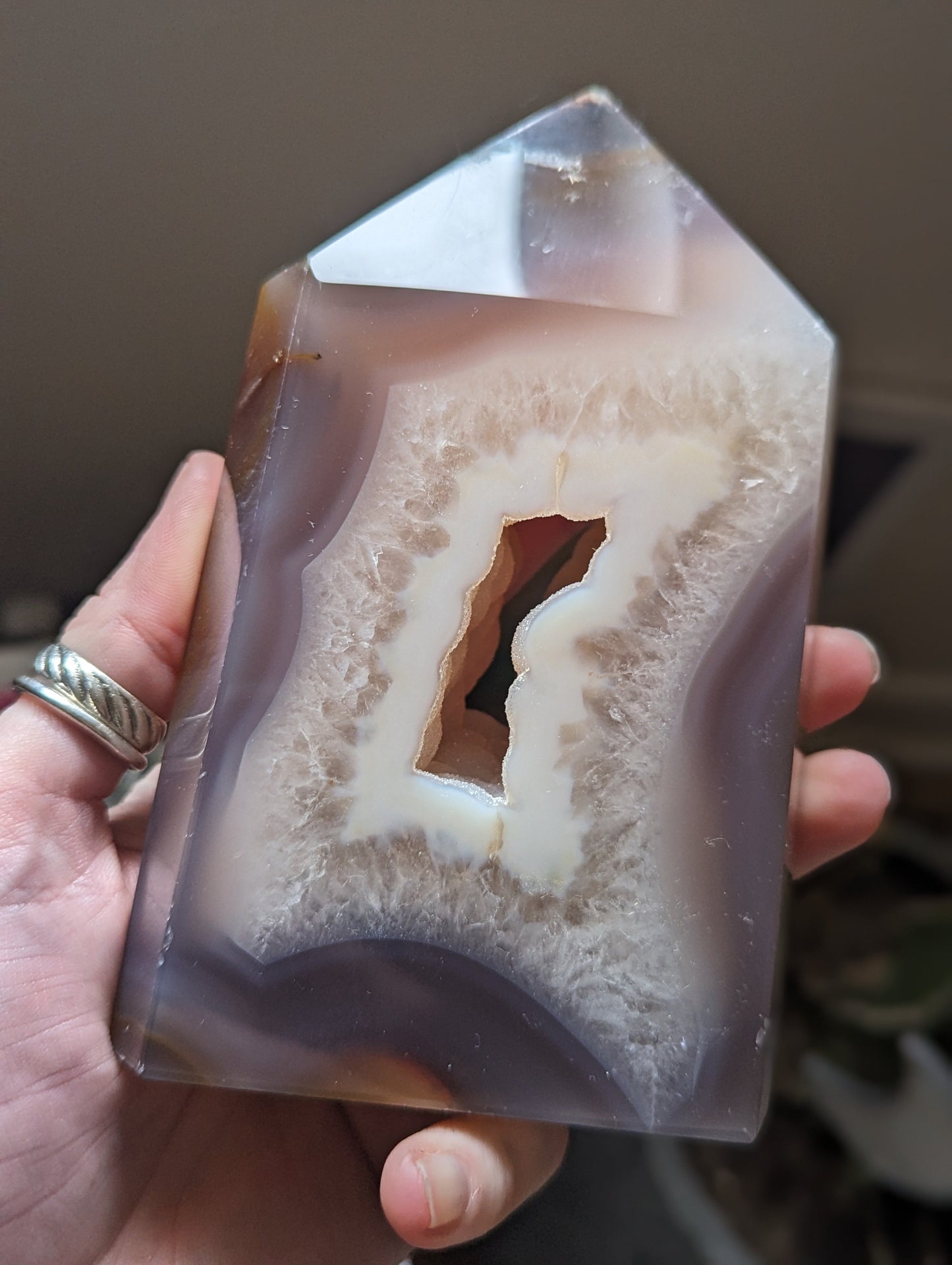 Geode Tower with Druzy inside