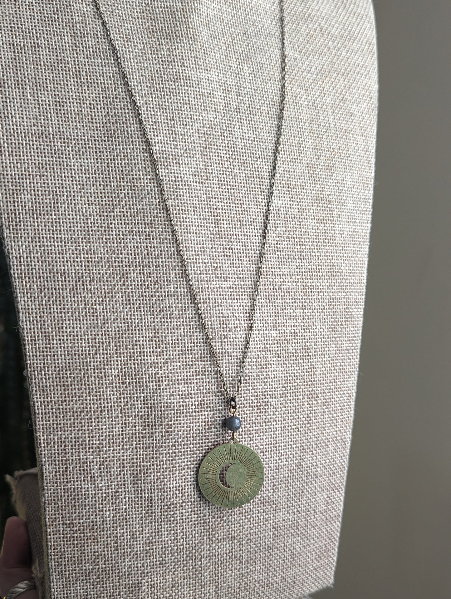 Crescent Moon Brass Talisman