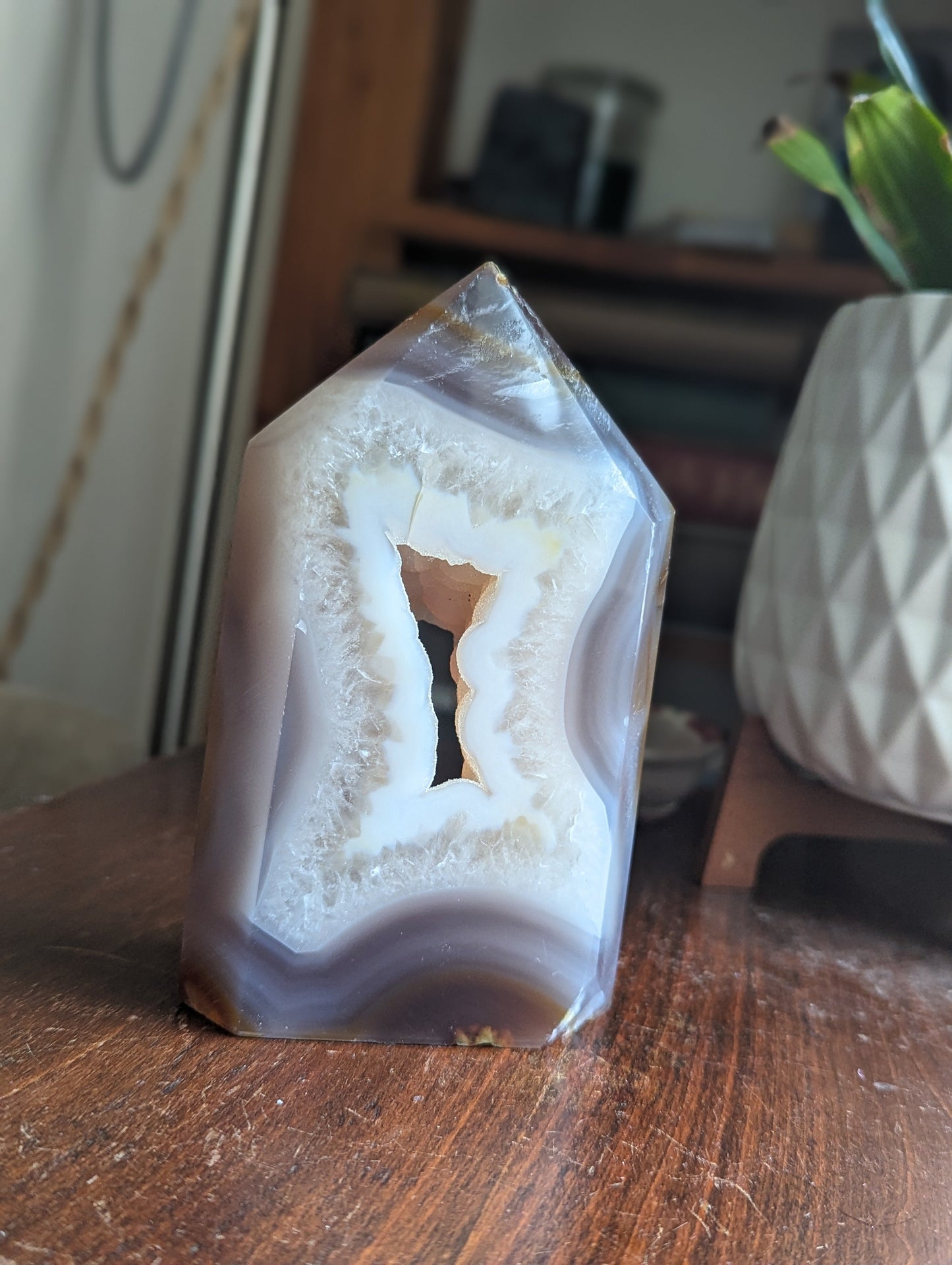Geode Tower with Druzy inside