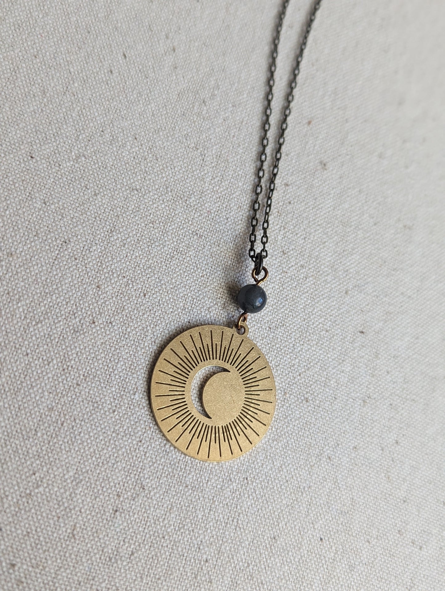 Crescent Moon Brass Talisman