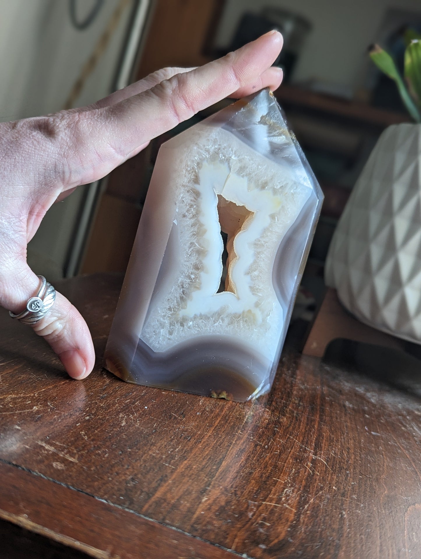Geode Tower with Druzy inside