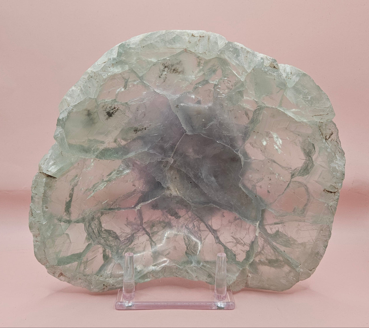 Carved Fluorite Bowl – Polished Gemstone Display Dish – 8.5"