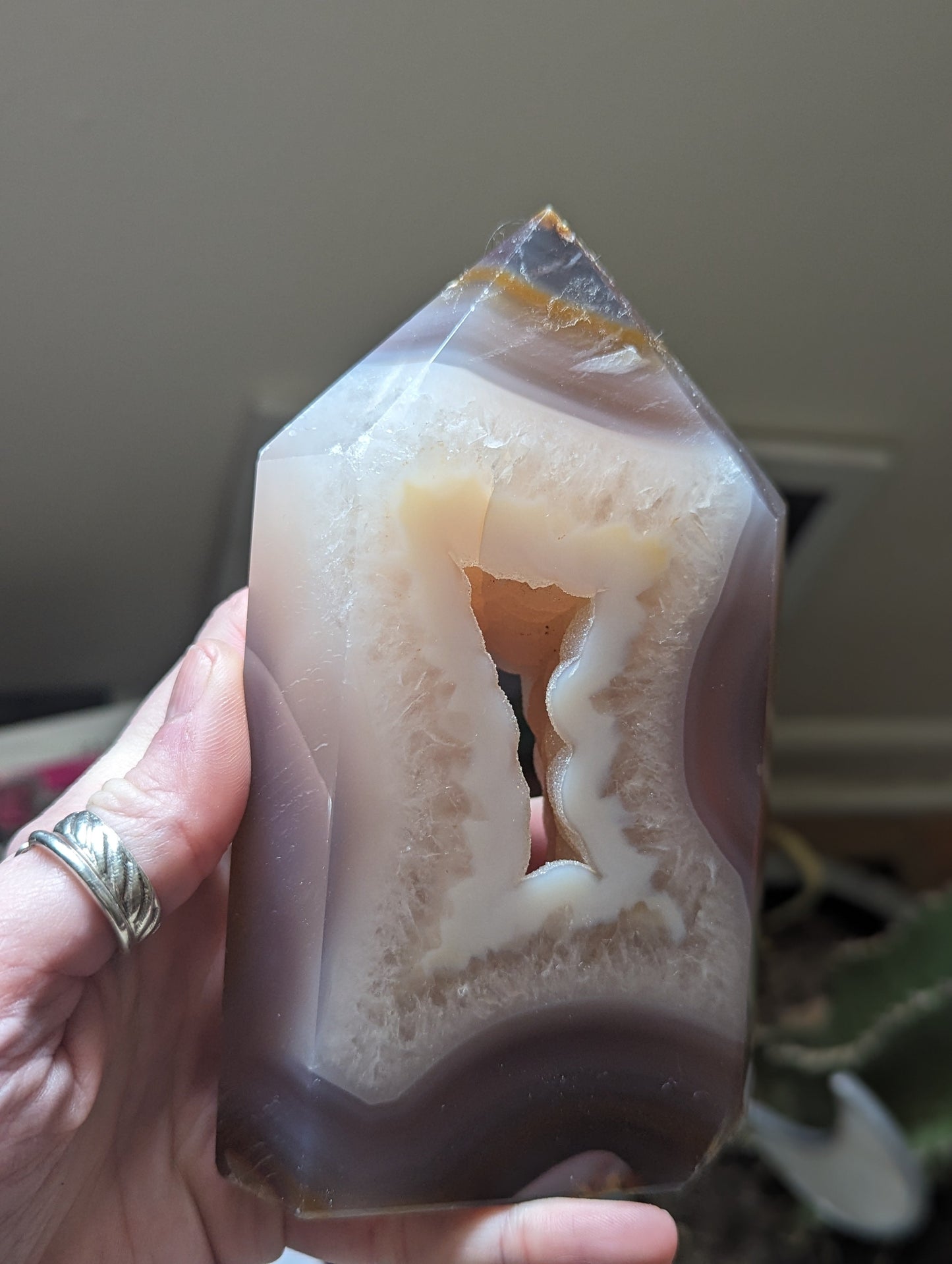 Geode Tower with Druzy inside